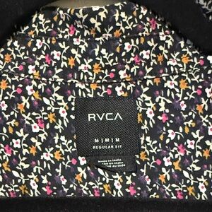 RVCA Black Shirt with Floral Accents